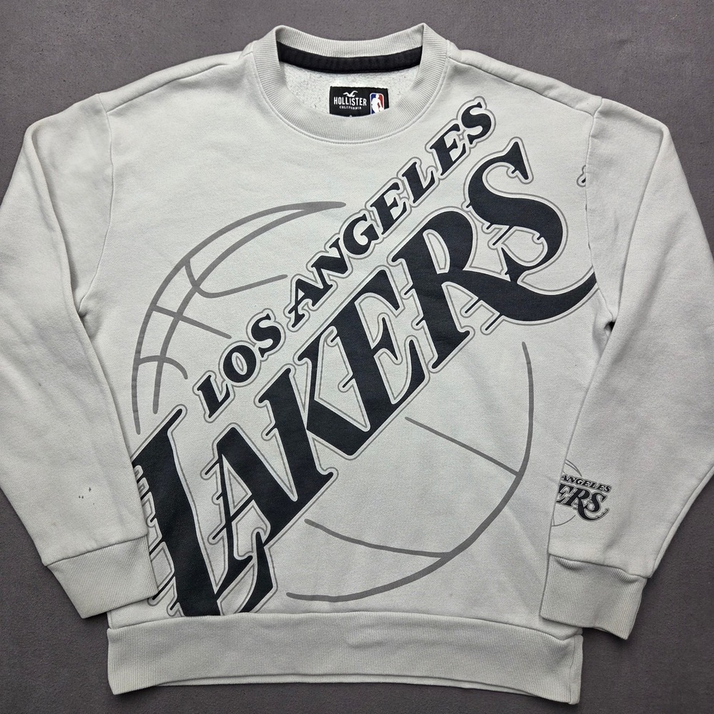 Hollister NBA Los Angeles Lakers Graphic Crewneck Sweatshirt Men's Small Gray